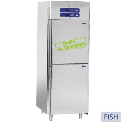  Koelkast en koelkast voor vis 2x350 liter, 2x 1/2 deuren GN 2/1 en 1/1, 750x820xh2025