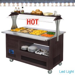  Warm buffet, bain-marie, 4x GN 1/1-150 (wengé hout), 1440x660(960)xh1405