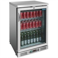 CE205  Polar rvs bardisplay enkele klapdeur, 925(h)600(b)540(d)