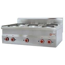  Elektrisch fornuis 5 kookplaten -Top-, 900x600xh280/400