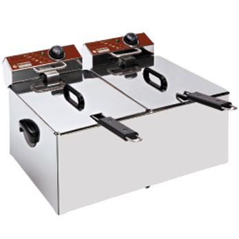 Elektrische friteuse, tafelmodel, 2x 7 liter, 560x410xh290