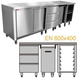  Module voor patisserie 1500 samengesteld MCP-3T/05 + MCP-TR/05 + MCP-SG/05 + MCP-TOP/15,1500x700xh900   