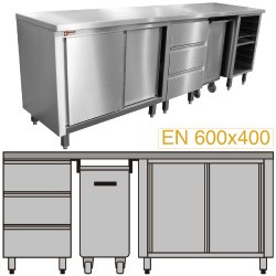 Module voor patisserie 2000 samengesteld MCP-3T/05 + MCP-TR/05 + MCP-AP/10 + MCP-TOP/20,   2000x700xh900 