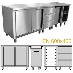  Module voor patisserie 2500 samengesteld MCP-AP/10 + MCP-TR/05 + MCP-SG/05 + MCP-3T/05 + MCP-TOP/25, 2500x700xh900  