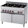  Gasfornuis 6 branders, maxi gasoven 2 klapdeuren, 1100x650xh850/950