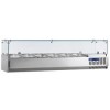 Gekoelde opzetstructuur 5x GN 1/4 - 150 mm, met glasopbouw, 1200x340xh225/435
