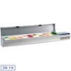  Gekoelde structuur GN 3x 1/4, 7x 1/6, 7x 1/9, met deksel, 2190x324x385/515