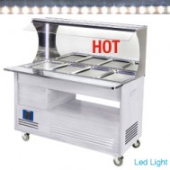  Warm wand-buffet, bain-marie, 4x GN 1/1-150 (wit hout), 1040(1495)x690(855)xh1405