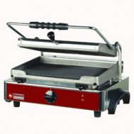  Elektrische panini grill MEDIUM, geribde platen, 435x430xh240