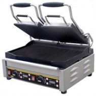  L537  Buffalo dubbele contact grill, Allen platen gegroefd