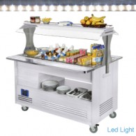  Buffet - Salad bar, gekoeld, 4x GN 1/1-150 (wit hout), 1440x660(960)xh1405