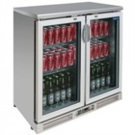  CE206  Polar rvs bardisplay twee klapdeuren, 925(h)920(b)540(d)