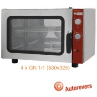  Elektrische convectieoven, 4x GN 1/1 + manuele bevochtiger, 825x685xh560