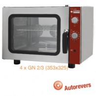  Elektrische convectieoven, 4x GN 2/3 + manuele bevochtiger, 660x685xh560