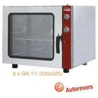  Elektrische convectieoven, 6x GN 1/1 + manuele bevochtiger, 833x710xh710