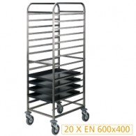 Silowagen voor recipiënten 20x 600x400 mm, tussenruimte 75 mm., 458x625xh1838