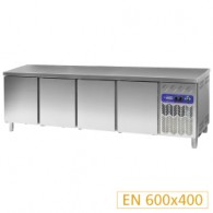 Gekoelde werktafel, geventileerd, 4 deuren EN 600x400 (760 Lit.), 2542x800xh880/900