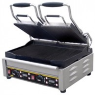 L553  Buffalo dubbele contact grill, Allen platen glad.