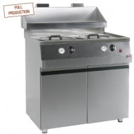  Friteuse op gas - 2 ronde kuipen (voor grote bereidingen), 970x890xh930/1270