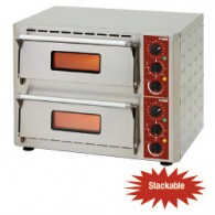  Elektrische pizza-oven, 2 kamers (3+3 kW) 430x430xh100 mm, 670x580xh500
