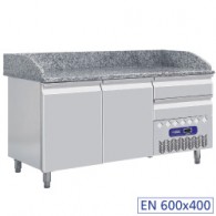 Frigotafel, 2 deuren 600x400 mm en 3 neutrale laden 600x400 mm,1600x720xh880/940-1090 