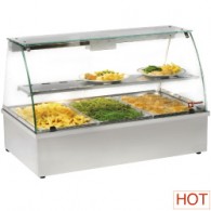  Warmvitrine, bain-marie 3 GN 1/1, panoramisch, 1020x602xh680